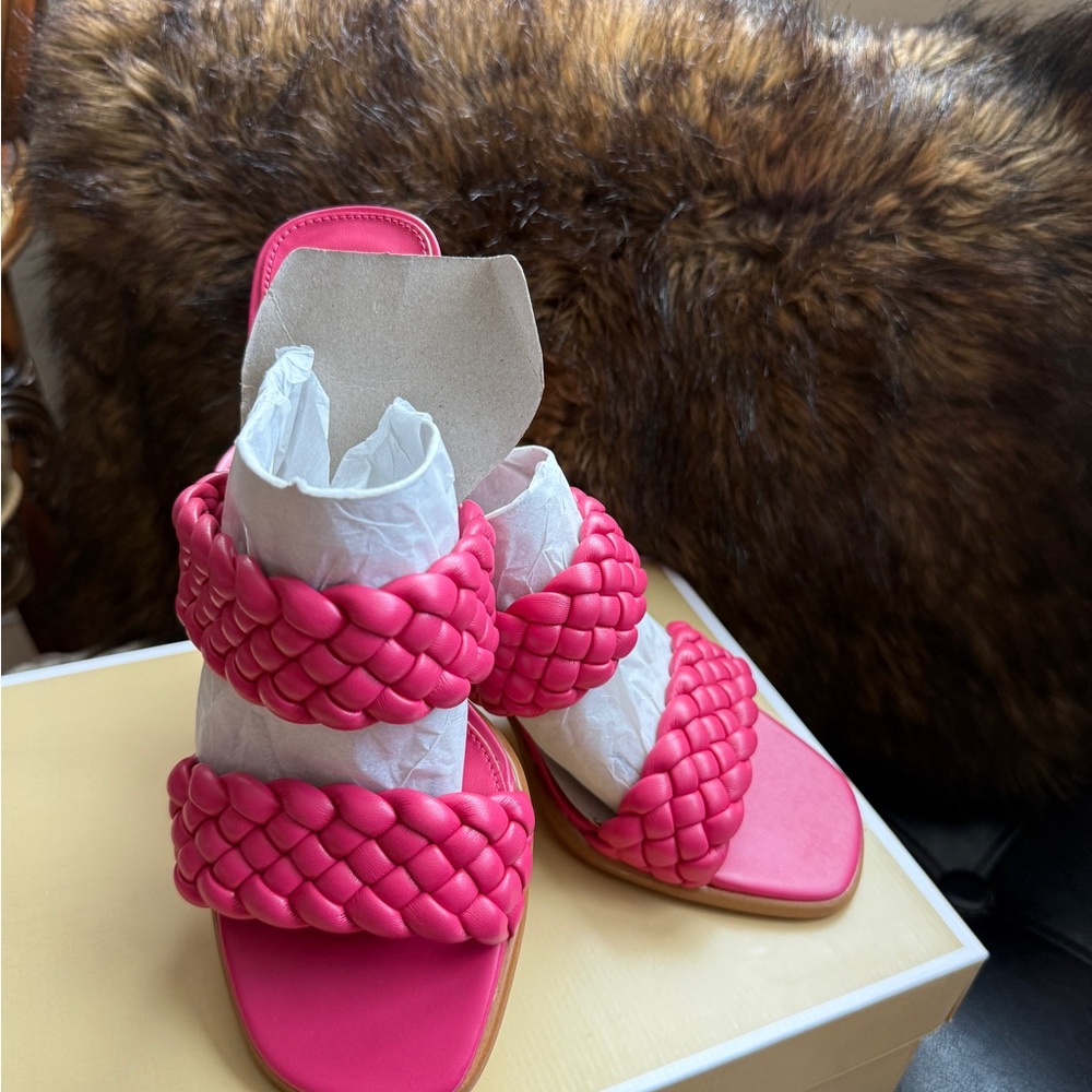 Michael Kors Pink Braided Sandals